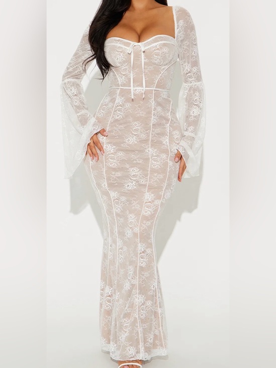 Fashion Nova Dresses & Skirts - Fashion Nova White Lace Maxi Dress